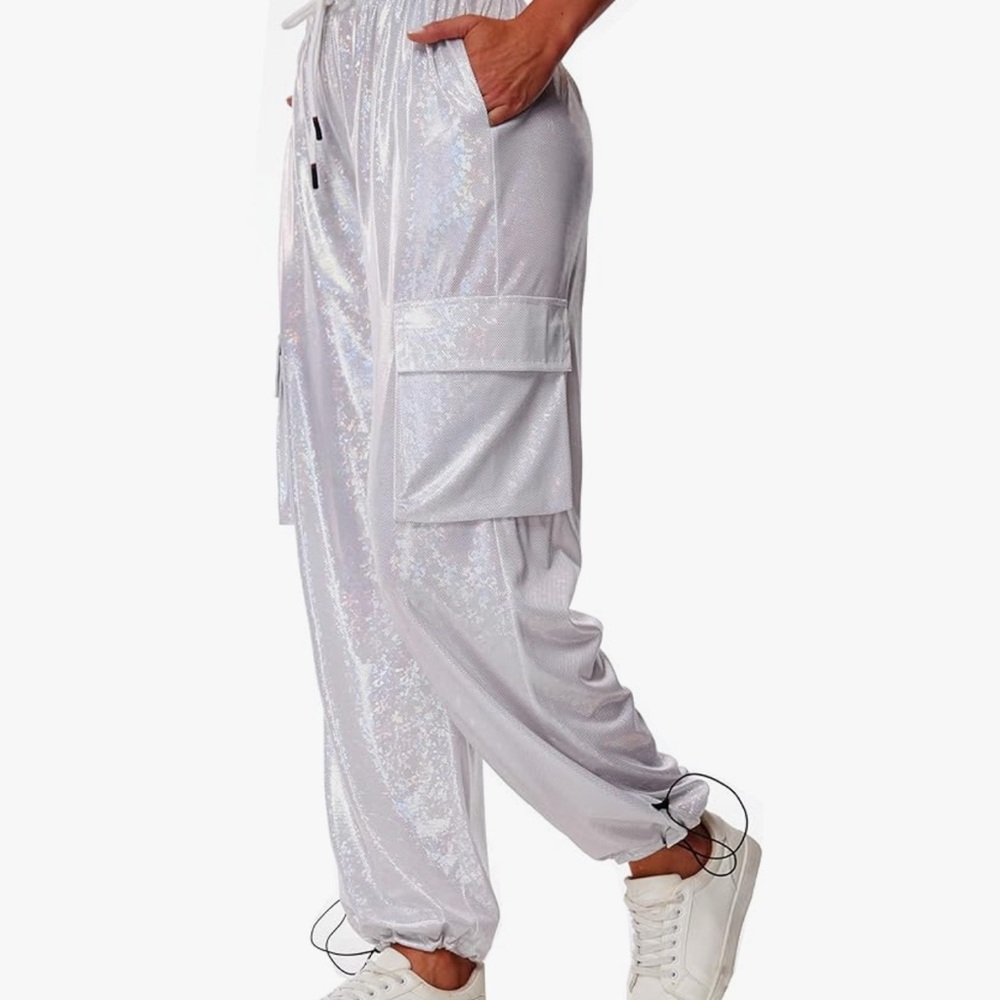 Shimmering White Ankle Pants